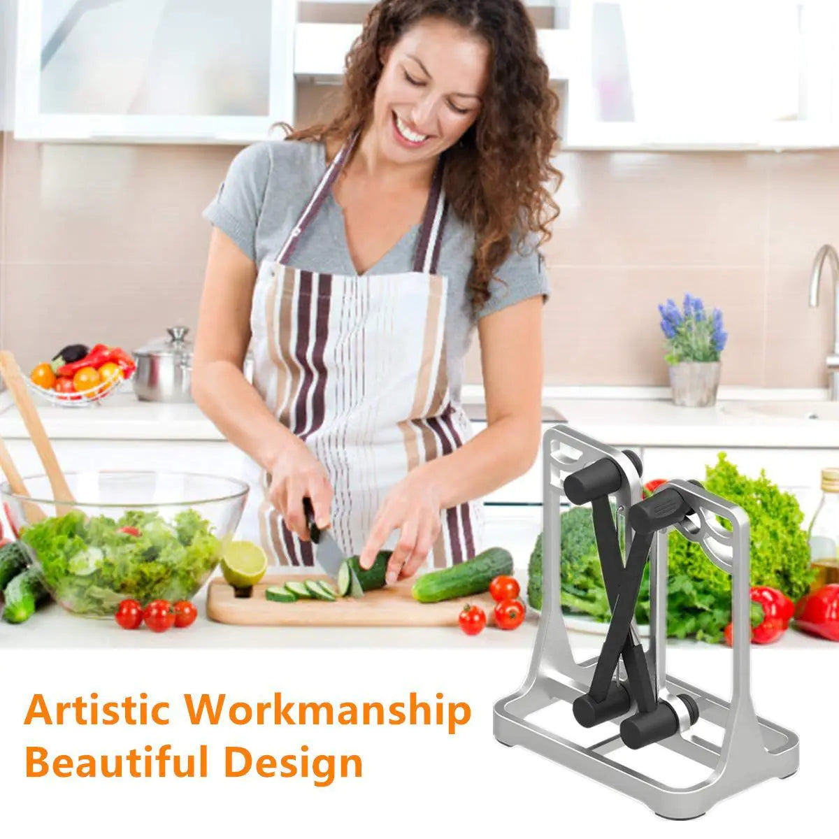 Hetoria Kitchen Knife Sharpener with Tungsten Steel Stone